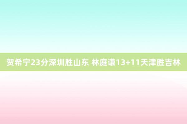 贺希宁23分深圳胜山东 林庭谦13+11天津胜吉林