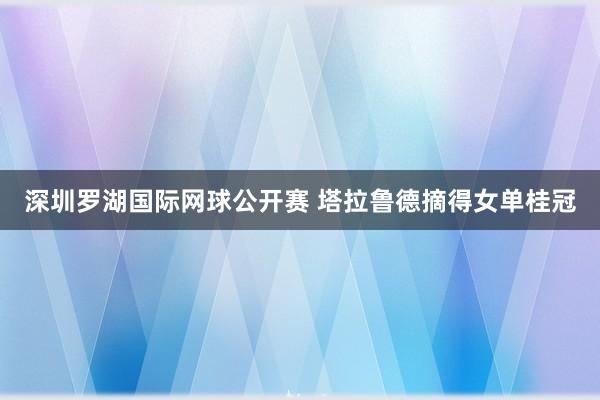 深圳罗湖国际网球公开赛 塔拉鲁德摘得女单桂冠