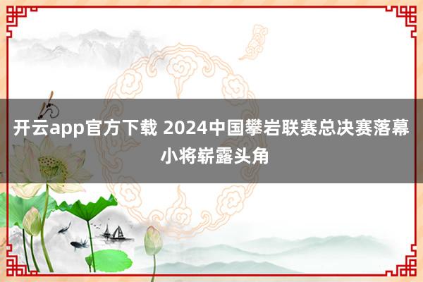 开云app官方下载 2024中国攀岩联赛总决赛落幕 小将崭露头角