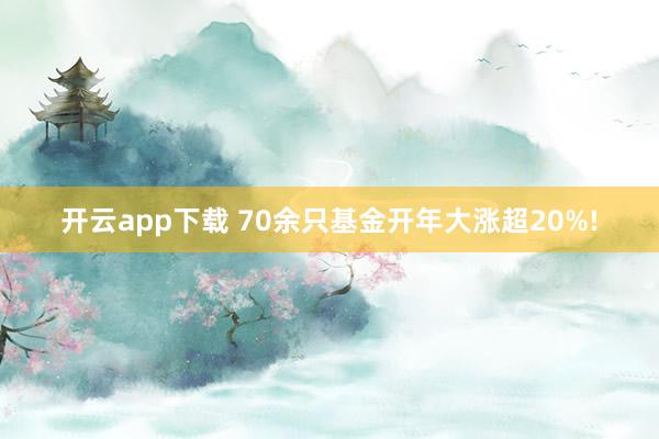 开云app下载 70余只基金开年大涨超20%!
