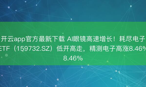 开云app官方最新下载 AI眼镜高速增长！耗尽电子ETF（159732.SZ）低开高走，精测电子高涨8.46%
